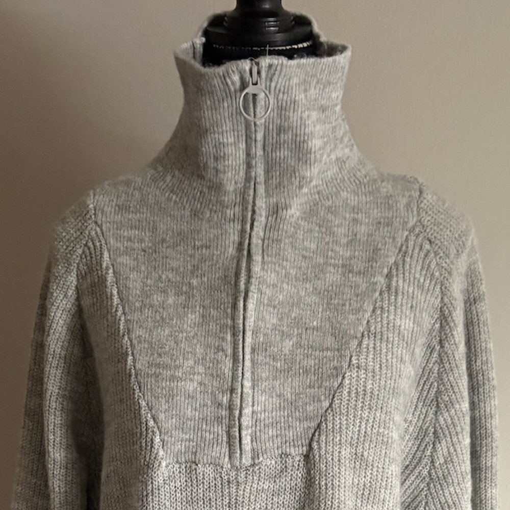 H&M Cozy Half-Zip Sweater, Size S, Gray